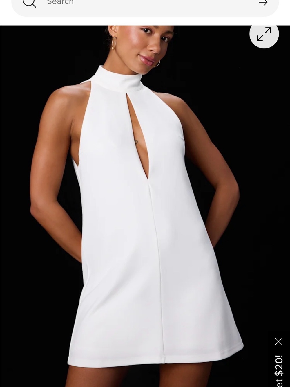 Lulu's White Halter Keyhole Mini Dress